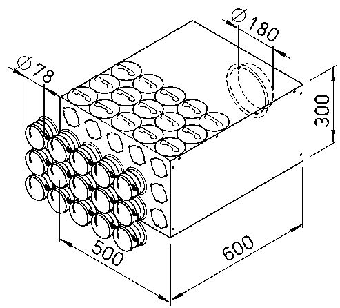 FRS flexibilis csőrendszer-NÁ75, Elosztódoboz  FRS-VK 15-75/180