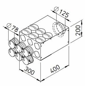 FRS flexibilis csőrendszer-NÁ75, Elosztódoboz  FRS-VK 6-75/125