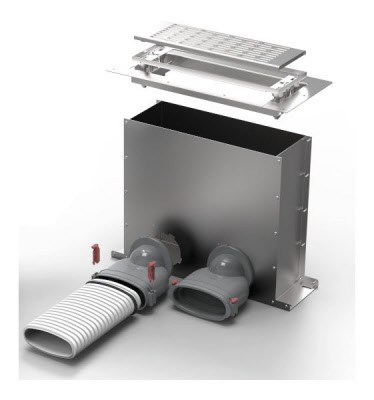 FRS flexibilis csőrendszer-NÁ75, Multi-padlódoboz  FRS-MBK 2-75