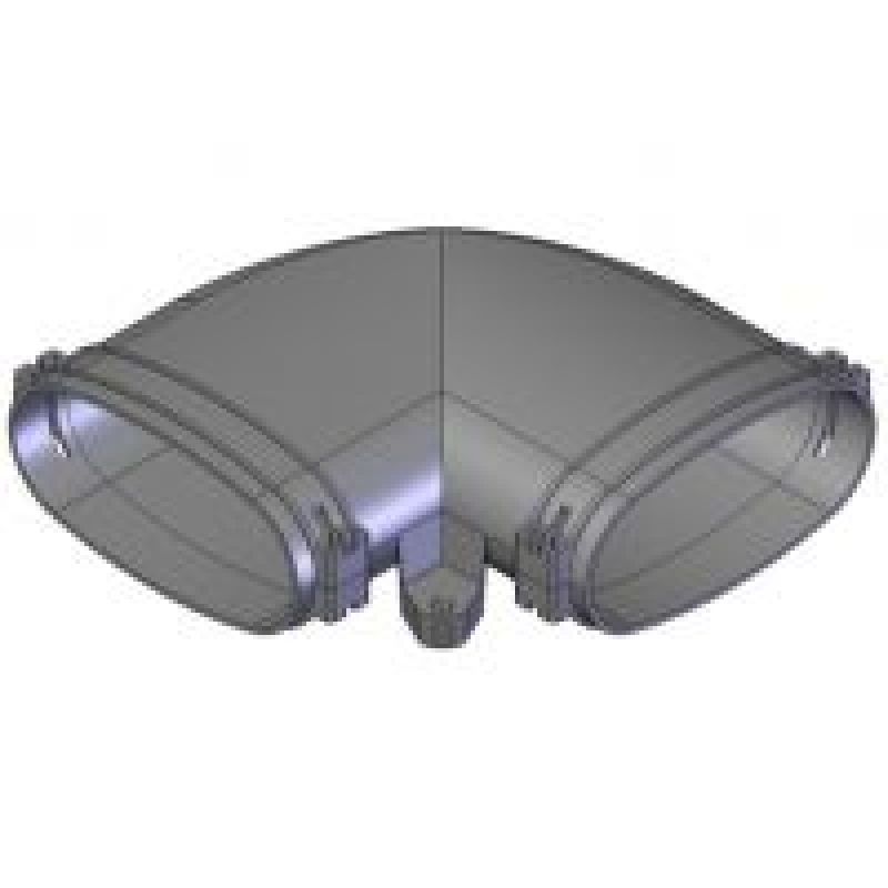 FRS flexibilis csőrendszer-ovál, 90°-os könyök, vízszintes FRS-BH 51