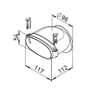 FRS flexibilis csőrendszer-ovál, csatlakozócsonk  FRS-ES 51