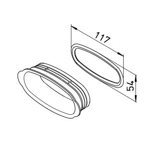 FRS flexibilis csőrendszer -ovál, Csonk zárófedé 1 db FRS-VDS 51